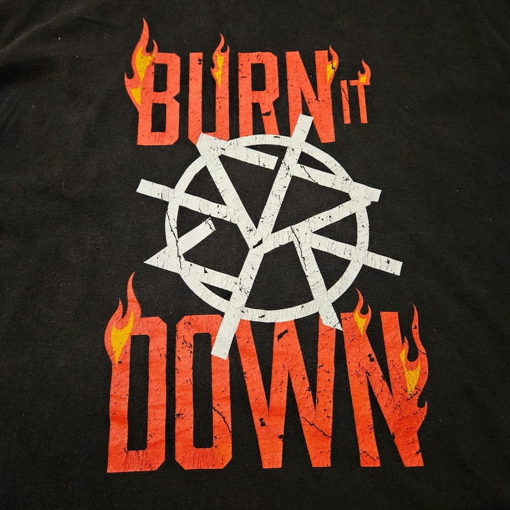 WWE Seth Rollins Burn It Down T Shirt Mens XL Black Authentic Wear 2017 - Picture 2 of 8